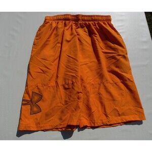 UNDER ARMOUR Heat Gear Loose Shorts Mens Sz Large orange Drawstring Athleisure